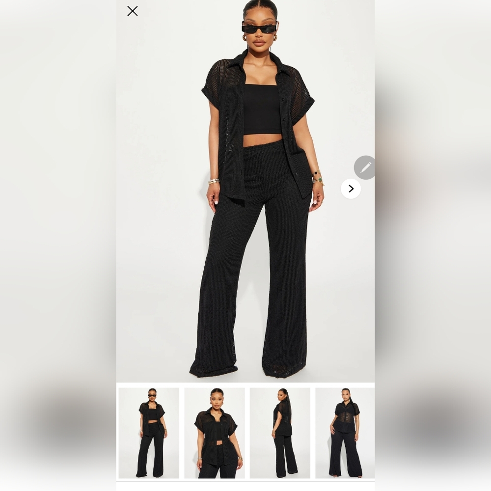 Black Women's Pants Set
